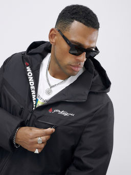 Куртка спортивная мужская зимняя большого размера черного цвета 66616Ch - Wonderrman фото 10