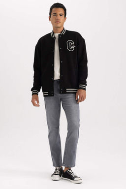 Кардиган оверсайз на мягкой подкладке с воротником-бомбером и принтом - Defacto фото 5