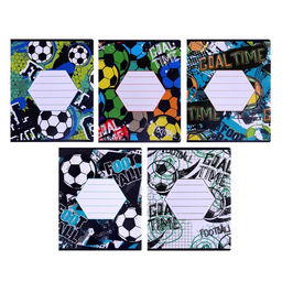 Цена за 20 шт. Тетрадь 12 листов в клетку Calligrata «Футбол», обложка мелованная бумага, МИКС
