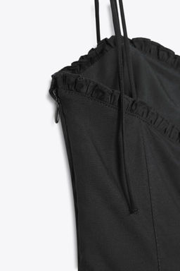 RUFFLE POPLIN MIDI DRESS - Zara фото 4