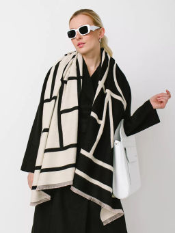 В составе шерсть и кашемир! теплый двусторонний палантин - Tantino фото 19