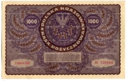 Банкнота 1000 марок 1919 года Польша