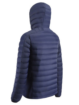 Куртка мужская гибридная стёганая с капюшоном с графеновой подкладкой темно-синего цвета 9621_1TS