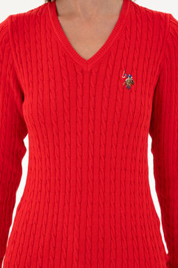 Женский красный базовый свитер Неожиданная скидка в корзине - U.s. polo assn фото 6