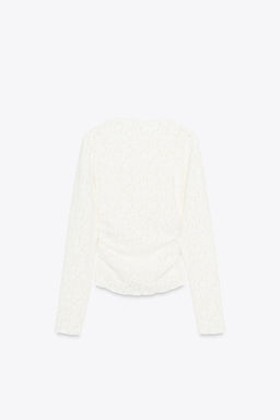 SOFT-TOUCH LACE GATHERED TOP - Zara фото 6