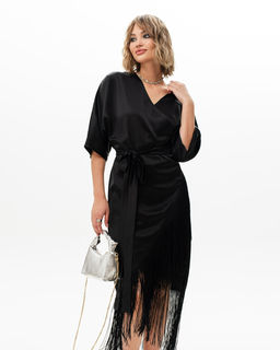 Платье-халат с бахромой. Японский шёлк - Sahar art lab фото 2