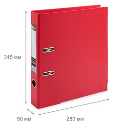 Expert Complete Регистратор PVC, 2-х стороннее покрытие, мет.уг. 50 мм 10 шт. Premier A4 арочный механ. лён красный ЕС100261004