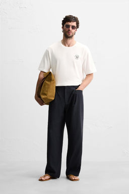 CONTRAST EMBROIDERY T-SHIRT