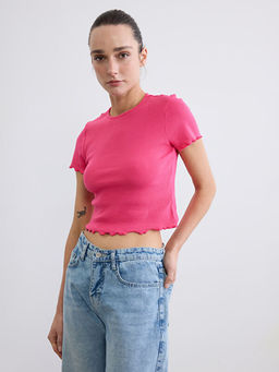 Bisiklet Yaka Fitilli Kad?n Ti??rt