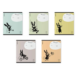 АКЦИЯ Цена за 10 шт. Тетрадь школьная ученическая ErichKrause Funny Bunny, 24 листа, клетка (в плёнке по 10 шт.)_MIX-PACK