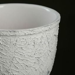 Горшок для цветов «Белое серебро», 1.8 л, d=15.6 см, h=14.4 см, керамика, с поддоном, белый