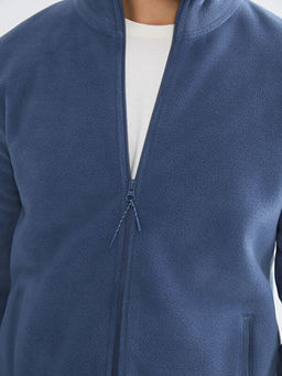 Dik Yaka Uzun Kollu Polar Erkek Fermuarl? Sweatshirt