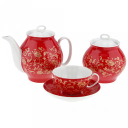 Сервиз чайный фарфоровый "Достойный" 14 предметов, форма "Белый лебедь" (Россия)