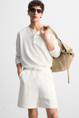 STITCHED JOGGER BERMUDA SHORTS - Zara фото 6
