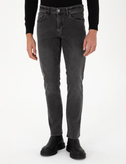 Antrasit Straight Fit Jean Pantolon