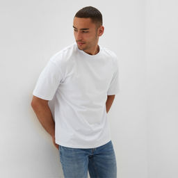 Футболка мужская из органического хлопка MINAKU OVERSIZE FIT: белая, р-р 46