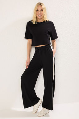 TRENDYOLMILLA Siyah Renk bloklu Straight Esnek Orme Pantolon TWOSS25PL00071  фото 3