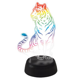 ULI-M507 RGB/3AA TIGER/BLACK Светильник декоративный с эффектом 3D Тигр, на батарейках 3AA (не в/к). 1 светодиод. RGB свет. TM Uniel