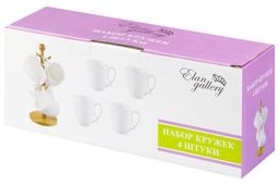 Набор 4 кружек Elan Gallery Розы 300 мл на деревянной подставке с ручкой  фото 15