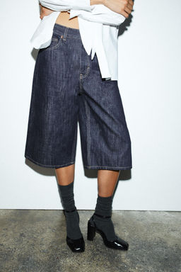 TRF MID-WAIST DENIM JORTS BERMUDA SHORTS - Zara фото 2