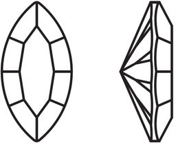 PRECIOSA 435-14-615 страз цветн. 10 х 5 мм стекло 12 шт красный (lt. siam 90070)