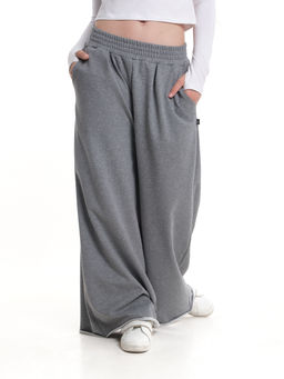 Брюки для девочки палаццо 22-7693 темно-серый меланж - Mini maxi фото 4