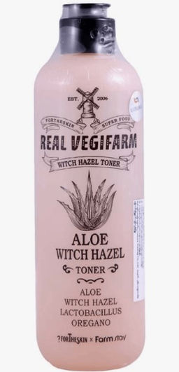 Super Food Real Vegifarm Wich Hazel Toner-Aloe - Увлажняющий тонер для лица с экстрактом алоэ, 280 мл