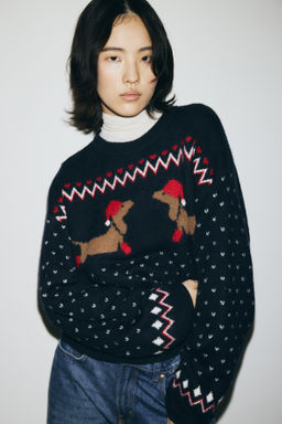 Jersey oversize en punto jacquard - H&m фото 3