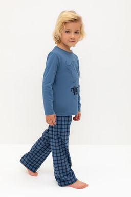 К 1600/синяя волна,клетка пижама для мал