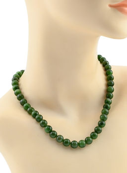 Бусы из Байкальского нефрита шарик 8мм, 43см, 40г