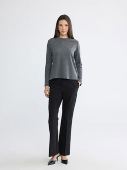 Bisiklet Yaka ?nci Detayl? Bluz