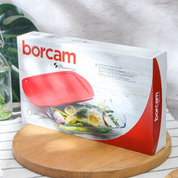 Форма для выпечки Paşabahçe Borcam, 1.95 л, с крышкой, прямоугольная, жаропрочное стекло, прозрачная