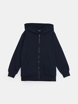 Kap??onlu Erkek ?ocuk Fermuarl? Sweatshirt