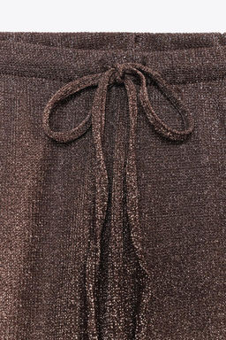 METALLIC THREAD PALAZZO TROUSERS - Zara фото 8