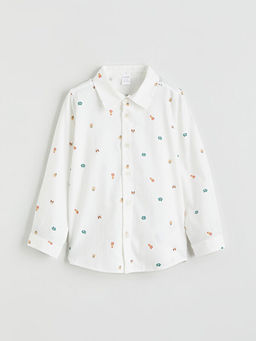 Regular Fit Bask?l? Erkek ?ocuk G?mlek