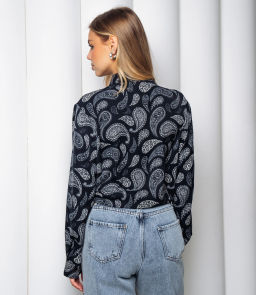 Блуза #КТ2580 (1)-1, тёмно-синий - Dommod фото 3