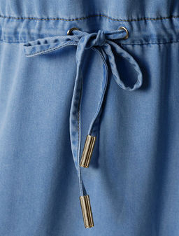 Платье-рубашка с поясом и карманами из джинсового лиоцелла - Vilatte фото 4