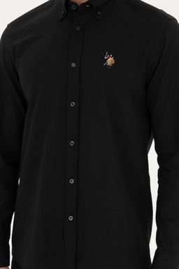 Мужская черная базовая рубашка с длинным рукавом - U.s. polo assn фото 6