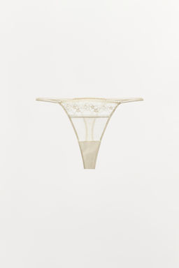 TANGA ENCAJE / Crudo / Beige - Zara фото 5