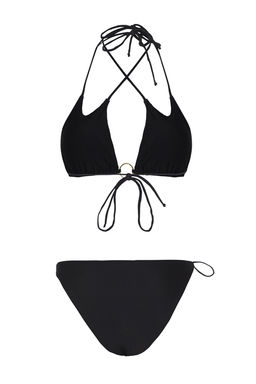 Trendyolmilla Siyah Ucgen Cut Out/Pencereli Aksesuarl? Regular Bikini Tak?m? TBESS25BT00011  фото 6