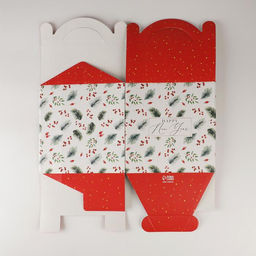 Цена за 5 шт. Коробка кондитерская новогодняя с окном, сундук, Happy New Year, 20×20×20 см