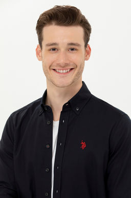 U. S. Polo Assn Мужская черная базовая рубашка с длинным рукавом - U.s. polo assn фото 3