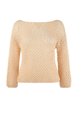 Alt?n Payetli Iplik Ajurlu Kay?k Yaka Triko Kazak TWOSS26KZ00005