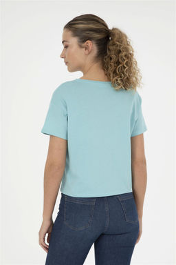 Женская мятная футболка с круглым вырезом - U.s. polo assn фото 5