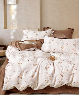 Постельное белье сатин элит на молнии - Клара 2 сп. с Евро простыней (нав.70х70)