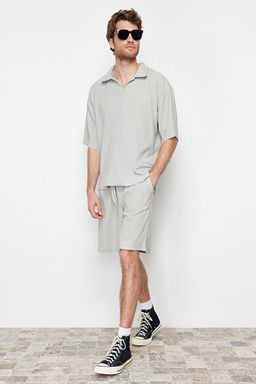 Ta_ Oversize/Geni_ Kesim Dokulu K_r__maz Ottoman _ort TMNSS24SR00037 - Trendyolmilla фото 2