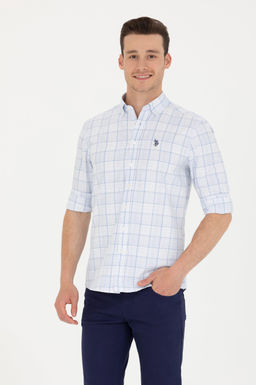 U. S. Polo Assn Мужская синяя рубашка в клетку - U.s. polo assn фото 3