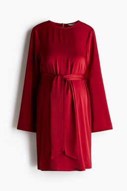 MAMA Vestido de saten con cinturon de anudar - H&m фото 5