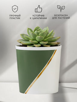 Кашпо для цветов «Полосы», 1.6 л, d=14 см, h=14 см, пластиковое