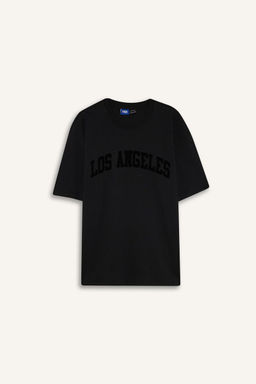 NBA Los Angeles Lakers Oversize Geni_ Kal_p Bisiklet Yaka K_sa Kollu Ti__rt